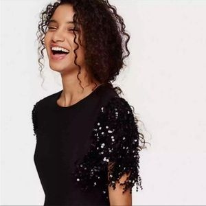 Kate Spade Sequin Fringe Crepe Top - 0